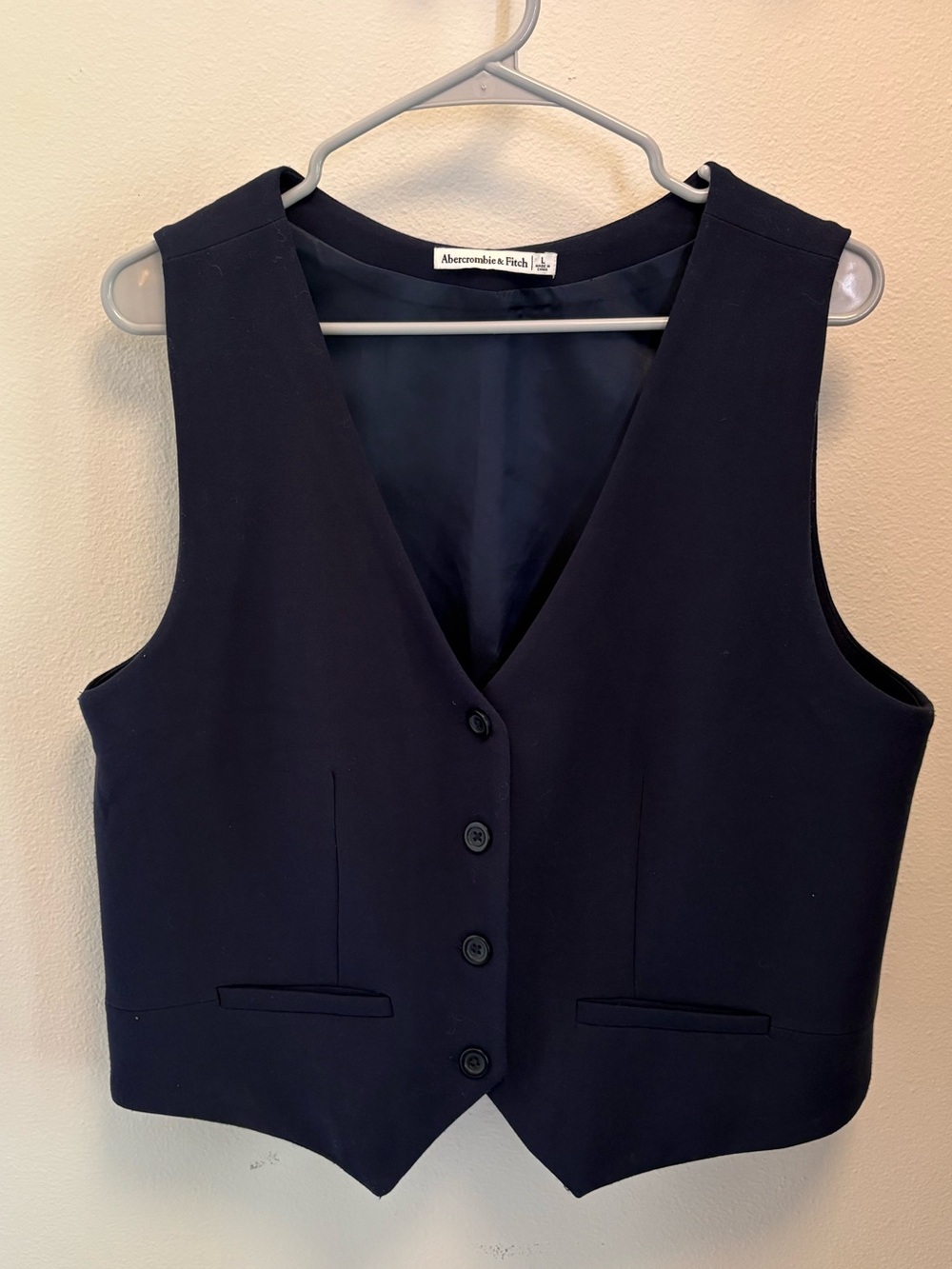 Abercrombie & Fitch Navy Tailored Vest